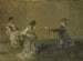Le Commérage - Thomas Wilmer Dewing — vy av konstverket