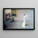 La robe blanche - Thomas Wilmer Dewing — inramlat konstverk på väggen