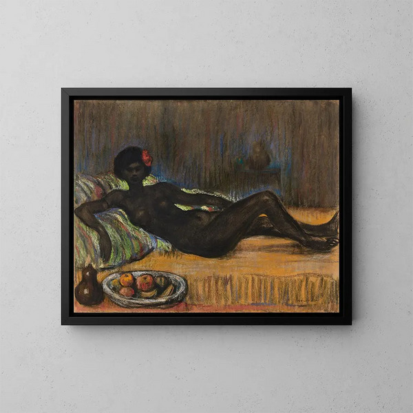 Masseida naken liggande på en divan - Théophile Alexandre Steinlen — inramlat konstverk på väggen