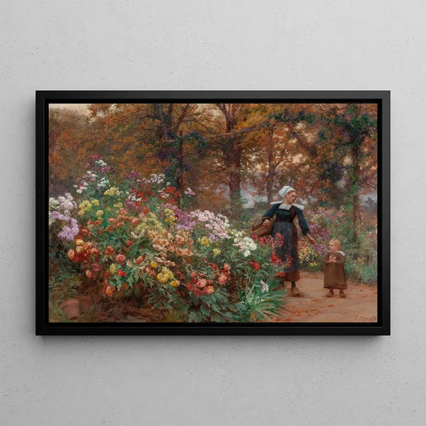 Thophile Louis Deyrolle - La cueillette des fleurs en Bretagne.webp