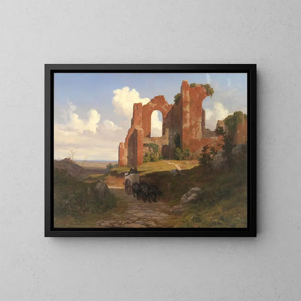 Vue des thermes de Caracalla à Rome - Thorald Læsøe — inramlat konstverk på väggen