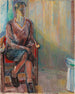 en sittande kvinna i ett interiör - Thorvald Erichsen — vy av konstverket
