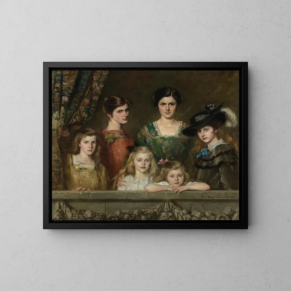 Les six filles Boissevain - Thérèse Schwartze — inramlat konstverk på väggen
