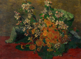 Bouquet de pissenlits et de fleurs de pommier - Tina Blau — vy av konstverket