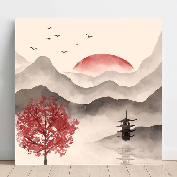 Reproduktion av målningen Tirage d'art asiatique - Éclats d'Automne