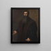 Porträtt av Nürnbergs köpman och samlare Willibald Imhoff den äldre 1519-1580 - Titien — inramlat konstverk på väggen