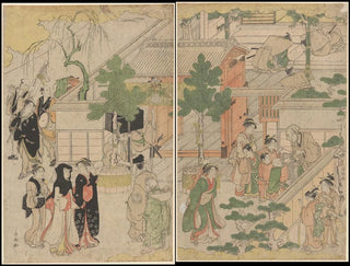 Le matin du Nouvel An - Torii Kiyonaga — vy av konstverket