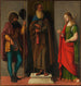 Tre helgon Roch, Abbot Antoine och Lucia - Giovanni Battista Cima da Conegliano — vy av konstverket