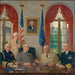 Truman och hans militära rådgivare - Augustus Vincent Tack — visat i en interiör