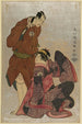 Sandiaime Band Hikosabur no Obiya Chmemon till Yodaime Iwai Hanshir no Shinanoya Ohan - Tōshūsai Sharaku — vy av konstverket