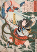 Aoyanagi Harunosuke som kastar en angripare under vattnet - Tsukioka Yoshitoshi — vy av konstverket