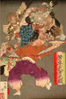 Hj Takatoki, herre av Sagami, som avvisar tengu med sin fan - Tsukioka Yoshitoshi — vy av konstverket