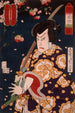 Brume L' skådespelare Ichikawa Sadanji i rollen som Hoshikage Tsuchiemon - Tsukioka Yoshitoshi — vy av konstverket