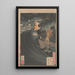 Lune au-dessus de la mer à la baie de Daimotsu Benkei Daimotsu kaijō no tsuki Benkei - Tsukioka Yoshitoshi — inramlat konstverk på väggen