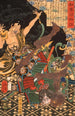Toki Daishir som bekämpar demonen - Tsukioka Yoshitoshi — vy av konstverket