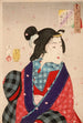 att möta någon, en kurtisan från Kaei-perioden 1848-1853 - Tsukioka Yoshitoshi — vy av konstverket