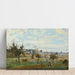 Reproduktion av målningen av en by i omgivningarna kring Mantes av Jean-Baptiste Camille Corot