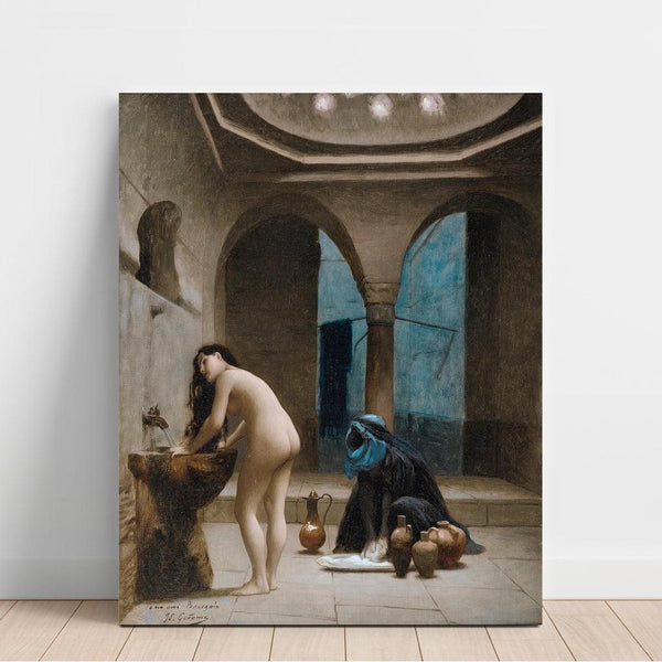 Reproduktion av målningen En maurisk bad, turkisk kvinna i badet (studie) - Jean-Léon Gérôme
