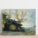Reproduktion av målningen En café vid Vaugirard av Jean-Baptiste Camille Corot