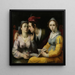Ett par i samtal och en kvinna med en sångbok - Cornelis Cornelisz Van Haarlem — inramlat konstverk på väggen
