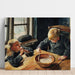 Reproduktion av målningen En pojke och en flicka vid lunchtid - Laurits Andersen Ring