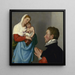 En gentleman i tillbedjan inför Madonnan - Giovanni Battista Moroni — inramlat konstverk på väggen
