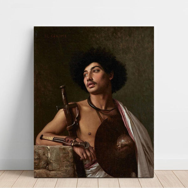 Reproduktion av målningen En krigare Bischari - Jean-Léon Gérôme