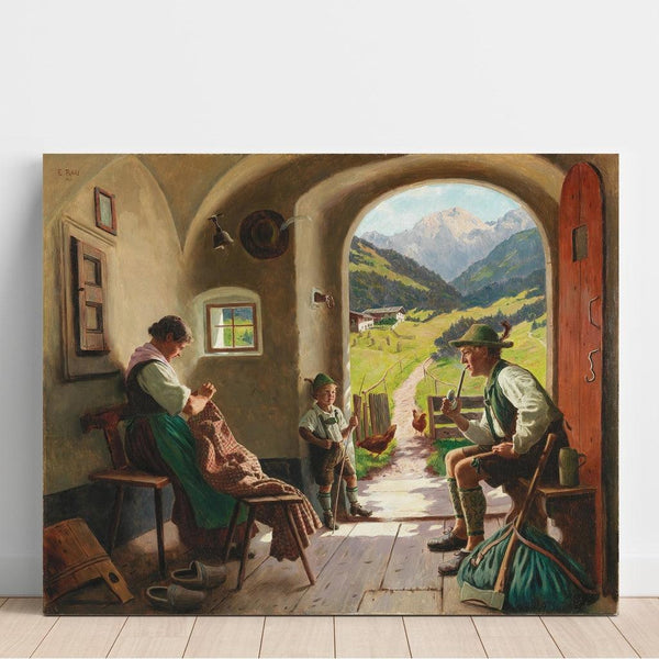 Reproduktion av målningen En sommardag i Tyrol - Emil Rau