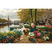 Reproduktion av målningen En blomstermarknad i Amsterdam - Henri Houben