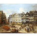 Reproduktion av målningen En marknad på Römerberg i Frankfurt - Christian Georg Schütz