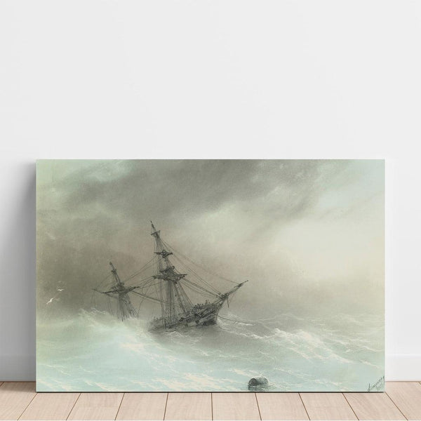 Reproduktion av målningen En skepp i ett stormigt hav - Ivan Konstantinovich Aivazovsky