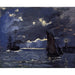 Reproduktion av målningen Ett marint landskap, navigation i månsken - Claude Monet