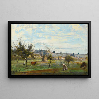 En by i omgivningarna av Mantes av Jean-Baptiste Camille Corot