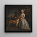 En ung flicka med en hund och en page - Bartholomew Dandridge — väggpresentation av konstverket