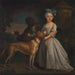 En ung flicka med en hund och en page - Bartholomew Dandridge — visat i en interiör