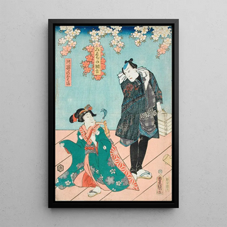Utagawa Kunisada Toyokuni III - A Scene from the Play Hana no hoka ni waka no kyokuzuki.webp