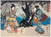 som uppskattar prunusblommor på kvällen - Utagawa Kunisada Toyokuni III — vy av konstverket