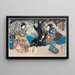 som uppskattar prunusblommor på kvällen - Utagawa Kunisada Toyokuni III — inramlat konstverk på väggen