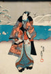 mannen i modet som observerar snön - Utagawa Kunisada Toyokuni III — vy av konstverket