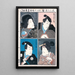 Quatre Acteurs dans les Rôles de Natsume Shirosabur Ishid Unemenosuke Katsuragi et Kijin Omatsu - Utagawa Kunisada Toyokuni III — inramlat konstverk på väggen