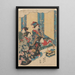 fyra klädda hovdamer med elegans - Utagawa Kunisada Toyokuni III — inramlat konstverk på väggen