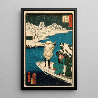 Utagawa Kunisada Toyokuni III - Hashiba Ferry in Snow.webp