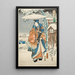 Murasaki och Genji Observant la Neige - Utagawa Kunisada Toyokuni III — inramlat konstverk på väggen