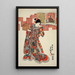 Poème de Kamakura Udaijin - Utagawa Kunisada Toyokuni III — inramlat konstverk på väggen