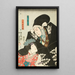 första scenen i pjäsen Chūshingura, Kō no Moronao och Kaoyo Gozen - Utagawa Kunisada Toyokuni III — inramlat konstverk på väggen