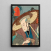 skådespelaren Bandō Hikosaburō III i Inamura Magoemon och Inamura-stationen mellan Yoshida och Goyu - Utagawa Kunisada Toyokuni III — inramlat konstverk på väggen