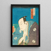 skådespelaren Kataoka Nizaemon i rollen som Ōboshi Yuranosuke, ledare för de 47 rōnin - Utagawa Kunisada Toyokuni III — inramlat konstverk på väggen
