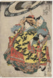 Les courtisanes Hanamurasaki och Koshikibu från huset Tamaya som promenerar i regnet - Utagawa Kunisada Toyokuni III — vy av konstverket