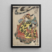 Les courtisanes Hanamurasaki och Koshikibu från huset Tamaya som promenerar i regnet - Utagawa Kunisada Toyokuni III — inramlat konstverk på väggen