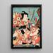 Toneri Umemaru och Toneri Sakuramaru från verket Sugawara Denj Tenarai Kagami - Utagawa Kunisada Toyokuni III — inramlat konstverk på väggen